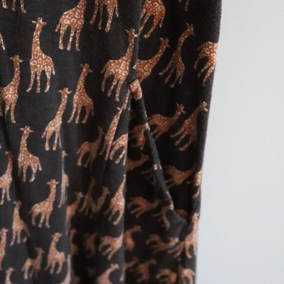 Fat Face Womens Brown Sz 6 Simone Animal Print Jersey Giraffe A-Line Midi Dress - Picture 7 of 11